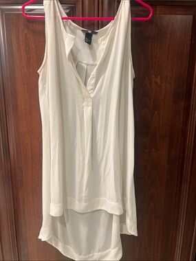 H&M Cream Sleeveless High-Low V-Neck Tunic